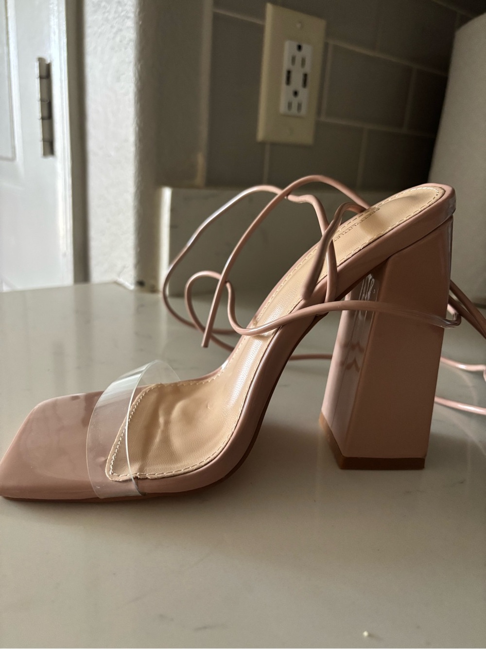 Nude Block Heel Sandal - Blush